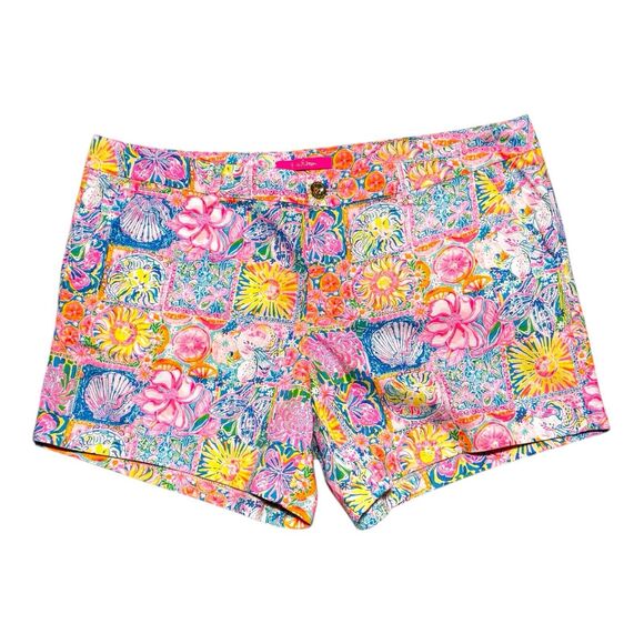 NWT LILLY PULITZER WOMENS CALLAHAN STRETCH SHORT 16 PATCH MY DRIFT BEACHY PREPPY - Picture 2 of 10
